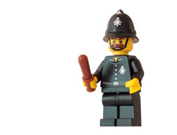 Lego Police Officer on white background